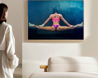 Poster Balance Action Split Bodybuilding Girl
