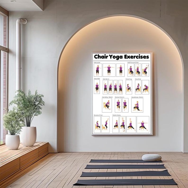 Yoga Chair Poster Yoga Room Poster and Wall Art Print Living Room ...