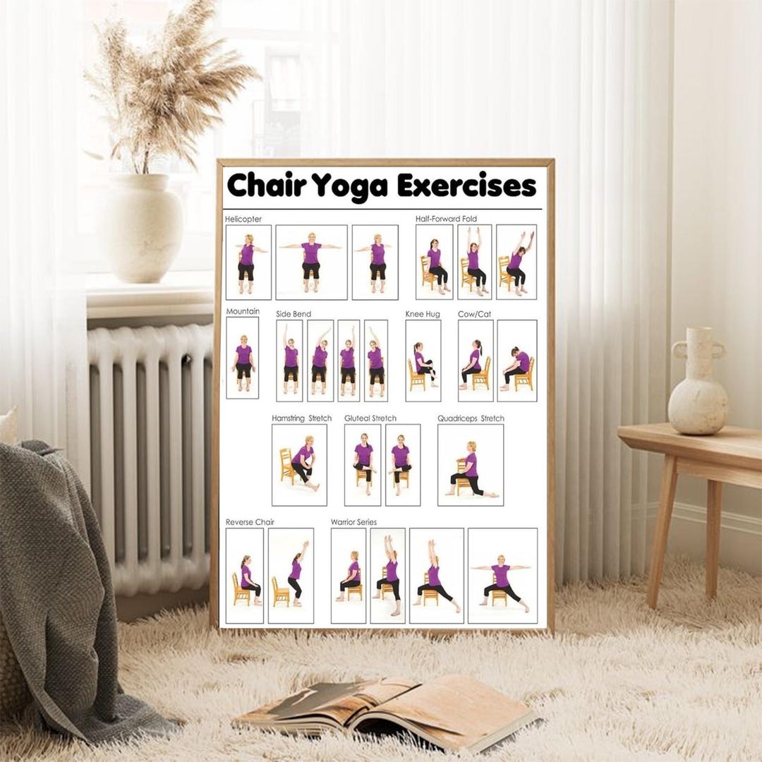 Yoga Chair Poster Yoga Room Poster and Wall Art Print Living Room ...