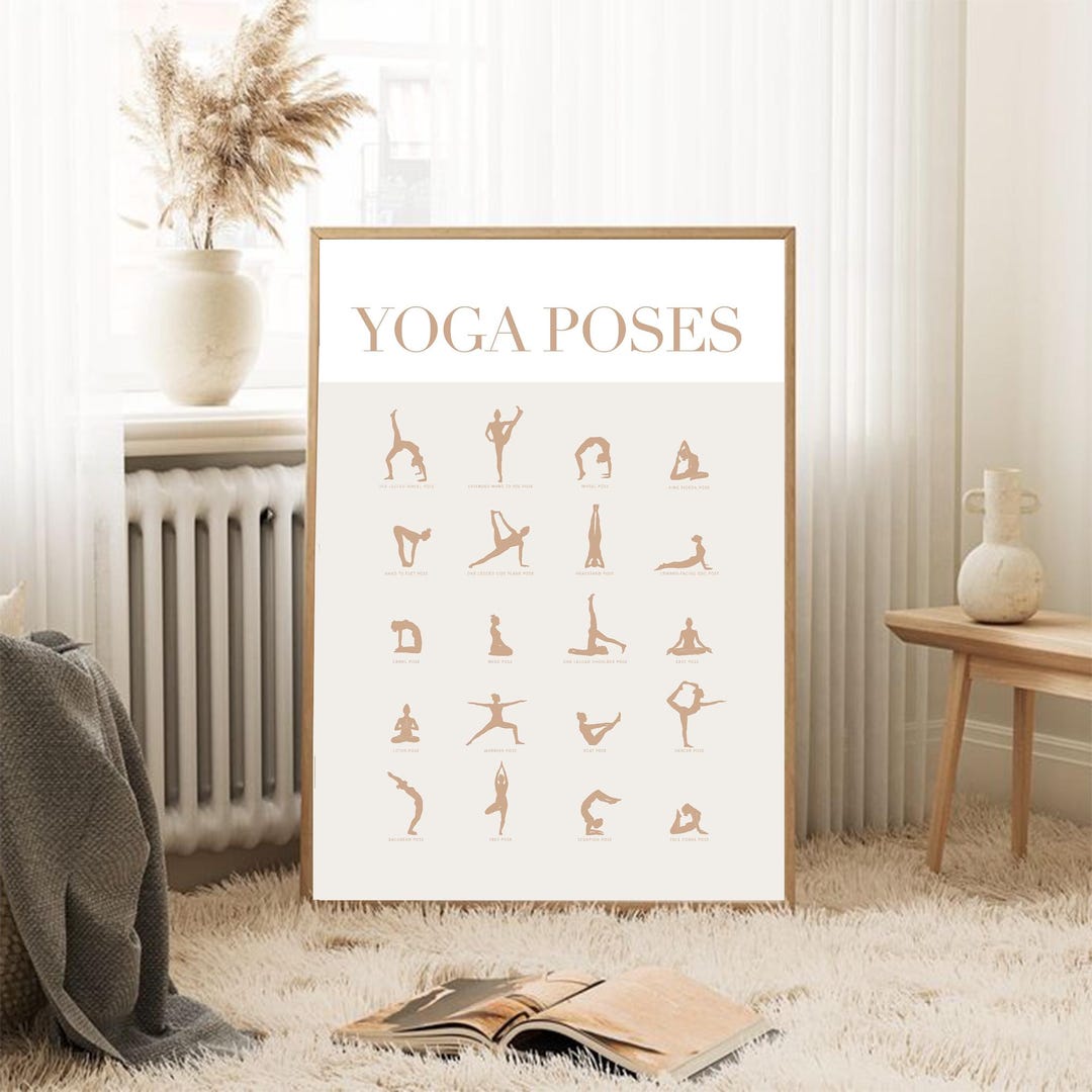 Yoga Poses Poster - Decorate Living Room, Study Room, Office, Give as ...
