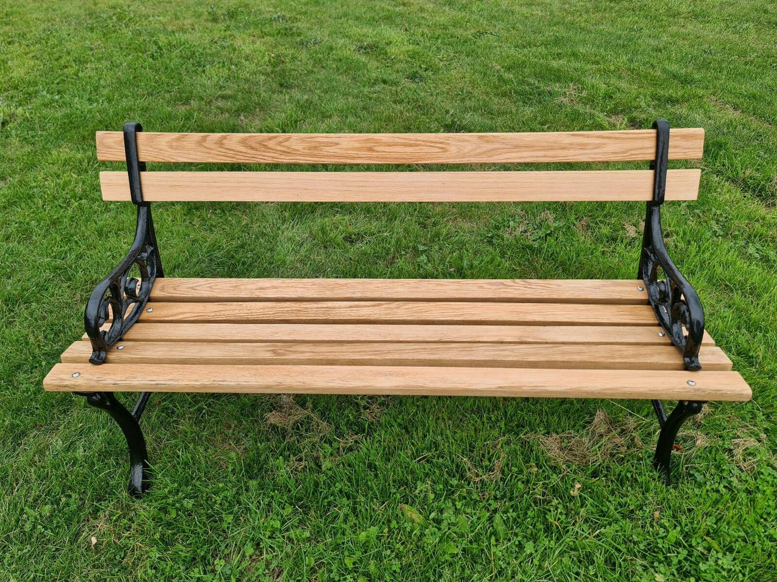 Vintage Cast Iron Garden Bench Oak fully Restored Etsy UK