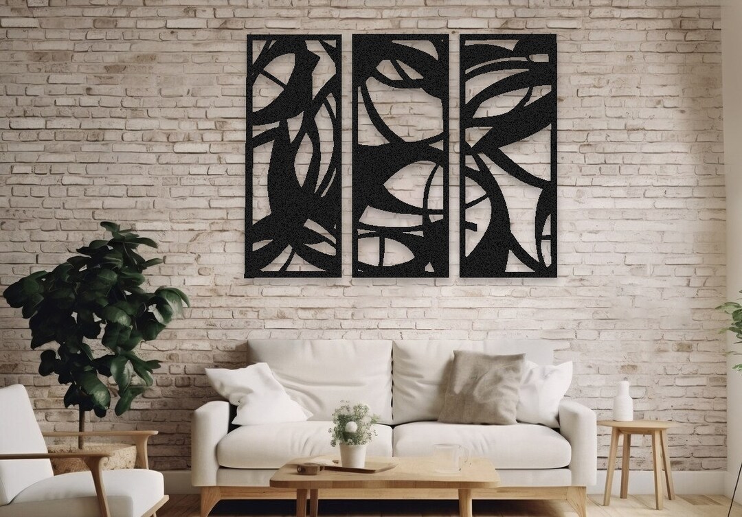 Modern Luxury Style Metal Wall Art, Mid Century Decor Abstract Metal ...