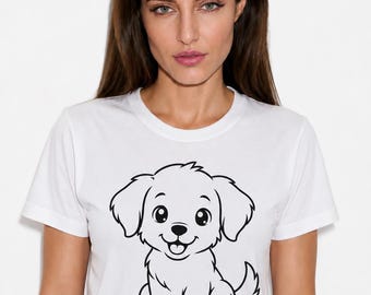 Valp SVG Clipart – Kawaii hundillustration | 10 filformat ingår (digital nedladdning)