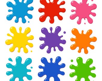 Paint Splatter SVG Bundle | Clipart, PNG, Cut Files (Digital Download)
