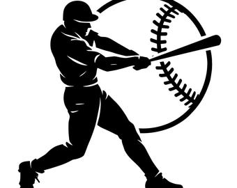 Paquete de imágenes SVG de jugadores de béisbol: imágenes prediseñadas deportivas para diseñadores (descarga instantánea)