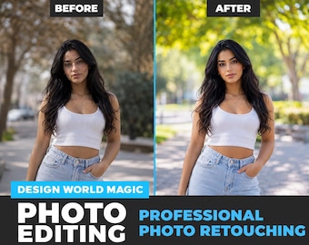 Professionell fotoredigering, porträttretuschering, naturlig förbättring (digital nedladdning)