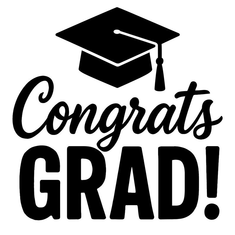 Wording Grad Congrats Grad SVG Bundle | Graduation Cap Clipart (digital Download) - Etsy