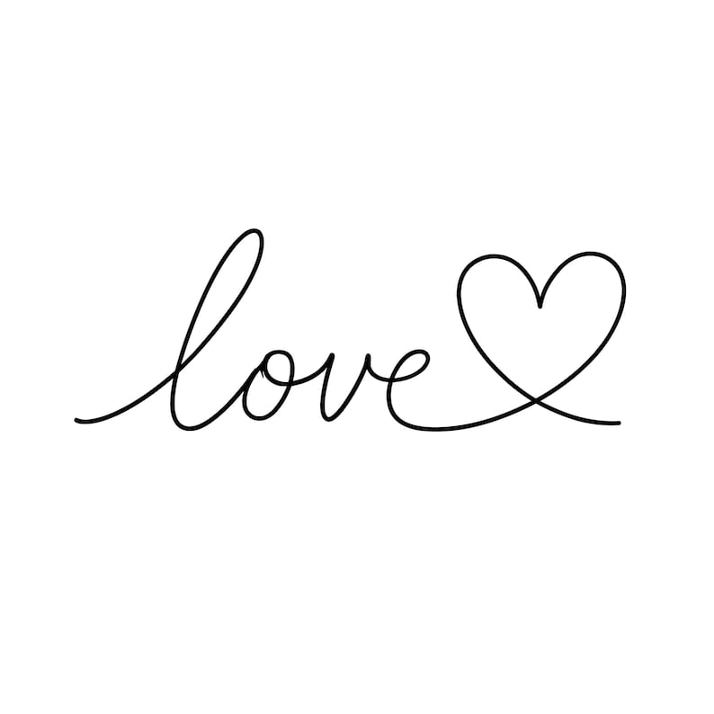 Love Heart Script SVG - Romantic Word Art Cut File for Cricut ...