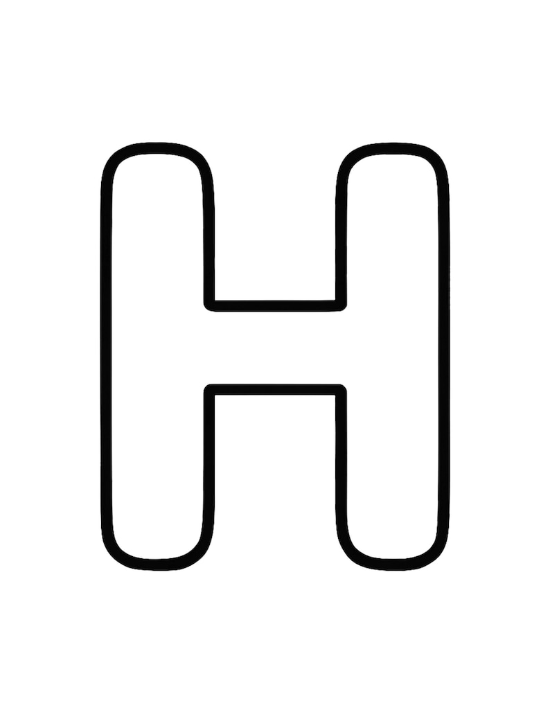 Printable Bubble Letter Alphabet Coloring Pages | Uppercase A-Z Learning Activity (Digital Download) image 10