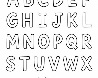 Bubble Letter Alphabet Printable – A-Z Coloring Pages 3 (Digital Download)