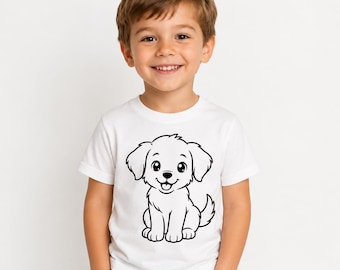 Puppy SVG Clipart – Kawaii Dog Illustration (Digital Download)