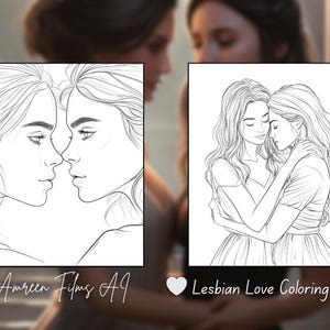 Lesbian Love Story: A Super Cute Romantic Coloring Book by Amreen Films AI