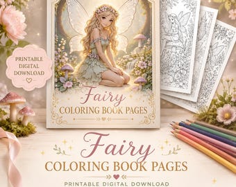 36 Fairy Coloring Pages | Fantasy, Magical Art (Digital Download)