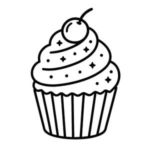 Cupcake SVG - 10 File Format Bundle | Cute Cupcake Clipart | Baking Party Decor | Sweet Treat Silhouette | Instant Digital Download