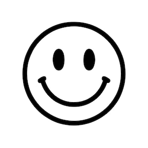 Smiley Face SVG - 10 File Format Bundle | Fun Cartoon Outline Cut File for Cricut, PNG JPG Vector, Digital Clipart Download