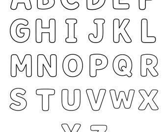 Bubble Letter Alphabet Printable – A-Z Coloring Pages (Digital Download)