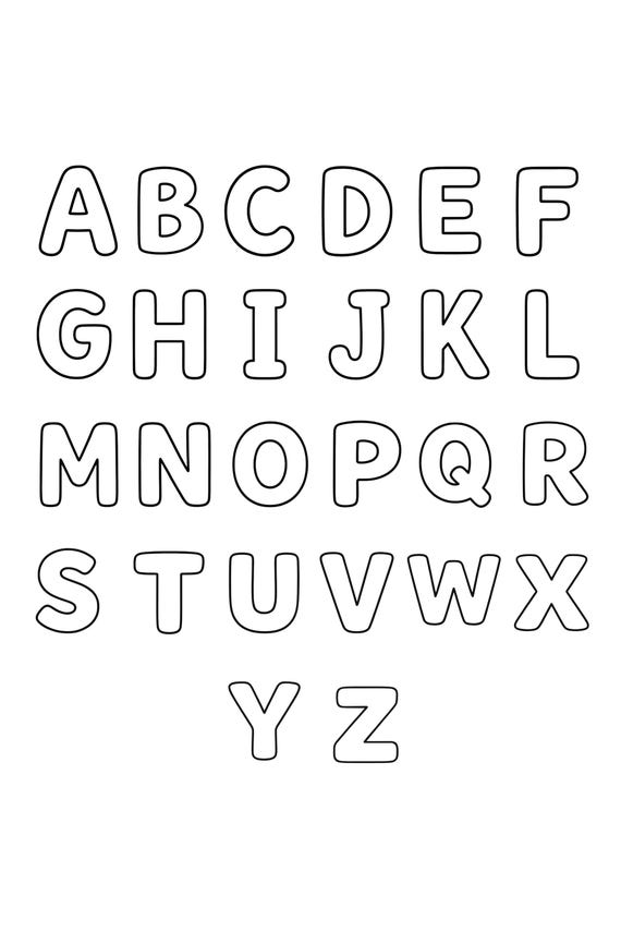Printable Bubble Letter Alphabet Coloring Pages | Uppercase A-Z Learning Activity (Digital Download)