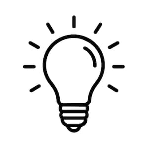 Icona SVG lampadina luminosa - Idea minimalista Clipart per Cricut, taglio laser, sublimazione, silhouette, download digitale