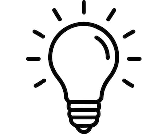 Light Bulb SVG Icon – Minimalist Clipart for Cricut, Silhouette (Digital Download)