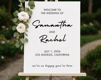 Editable Wedding Welcome Sign Template | Modern Minimalist Poster (Digital Download)