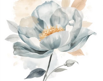 Watercolor Flower Clipart Bundle | Floral PNG, Botanical Elements, Junk Journal, Transparent PNG, Digital Download