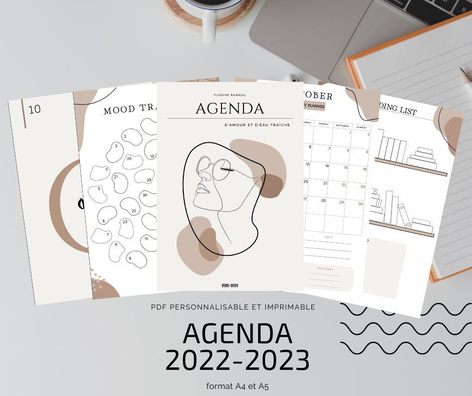 Classeur agenda - 15,75 x 18 cm - Bonjour - Organiseurs - Agendas -  Calendriers