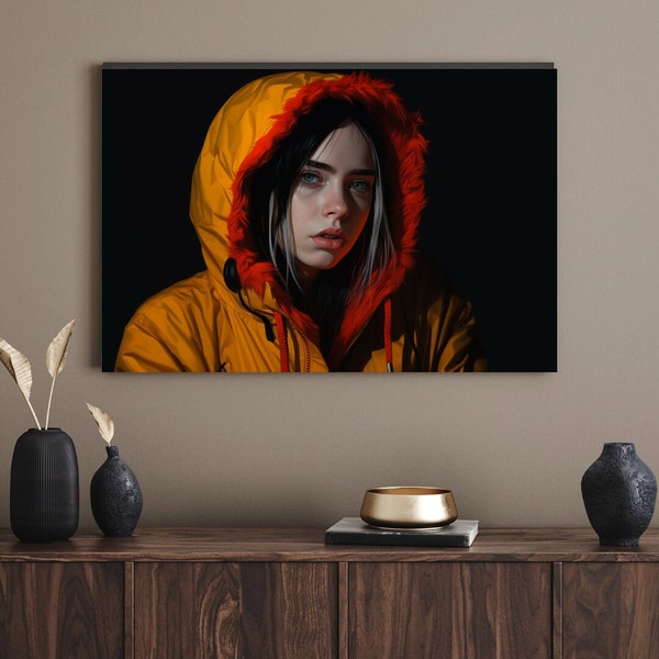 Urban Solitude: Grunge Hoodie Realism Art Print