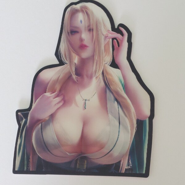 Sexy Fighter, 3D lenticular Car Sticker, Anime Sticker, Kawaii Sticker, Waifu Sticker