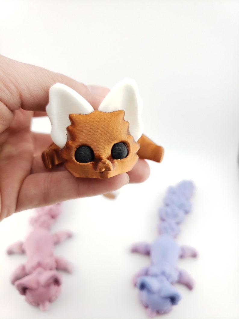 Articulated Cute Flexi Fox 7.5 Inches 3D Printed Fidget Fantasy Customizable Colors Authorized Seller Articulated Desk Buddy image 3