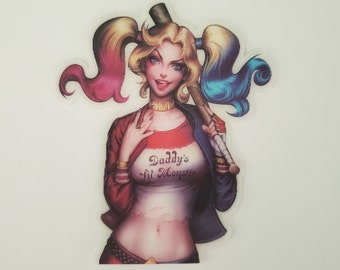 Sexy Bouffon Bares All, Peeker Sticker, 3D Lenticular Car Sticker, Motion Sticker, Anime Sticker, Kawaii Sticker, Waifu Sticker