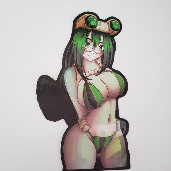 Sexy Frog Girl, Peeker Sticker, 3D Lenticular Car Sticker, Motion Sticker, Anime Sticker