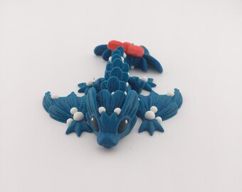 Articulated Mistle Toe Christmas Winter Dragon and Wyvern - 3D Printed Fidget Fantasy Creature - Custom Colors - Cinderwing3d