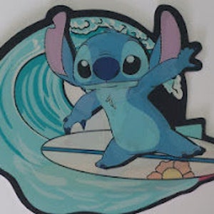 Stitch Surfing Sticker 