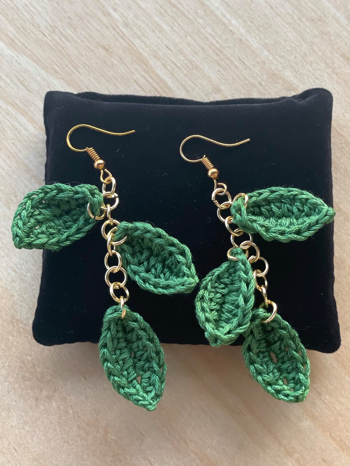 Crochet Leaf Earrings Etsy