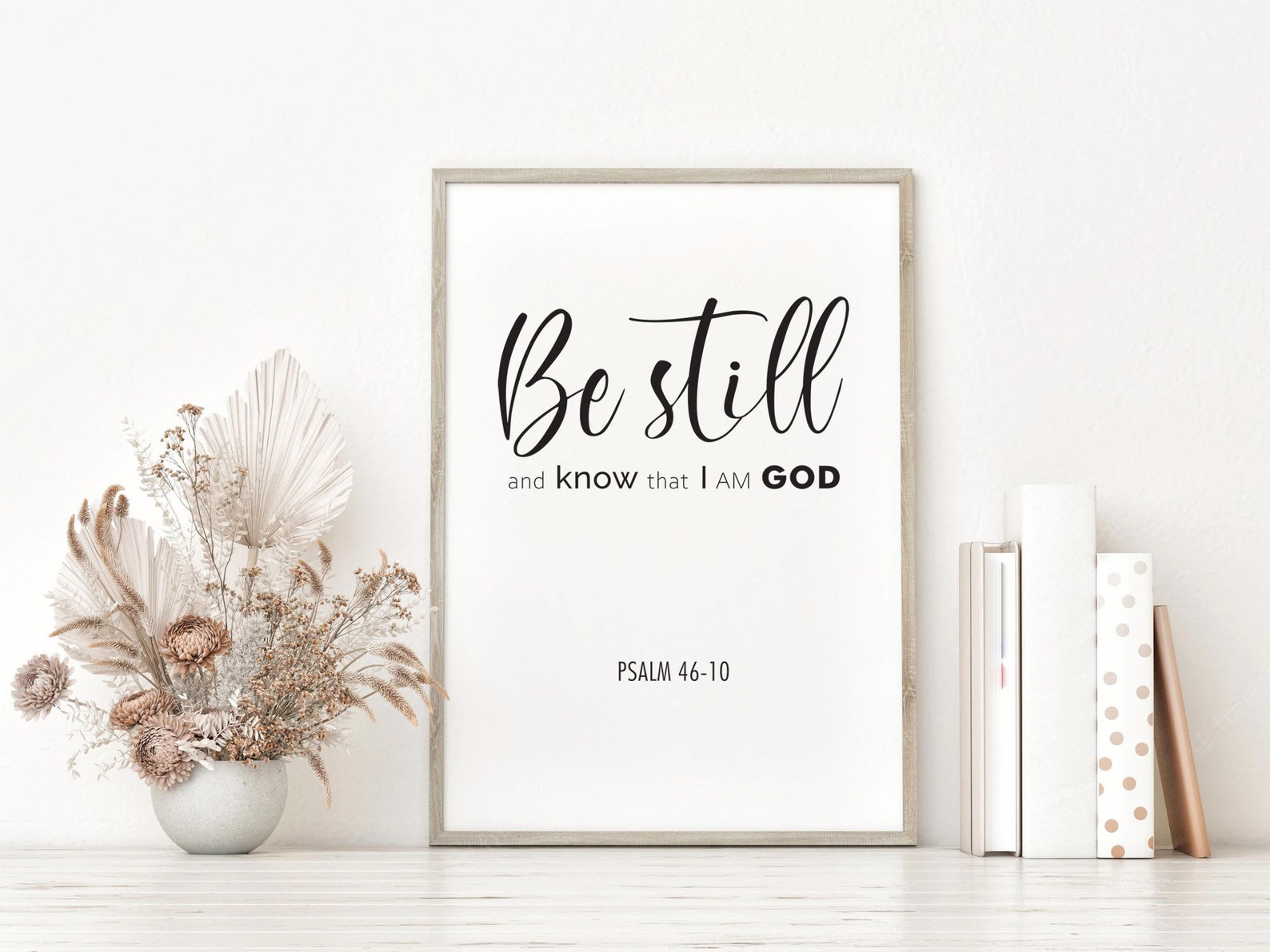 PSALM 46-10 NIV, Bible Verse Wall Art, Scripture Quote Printable Wall ...