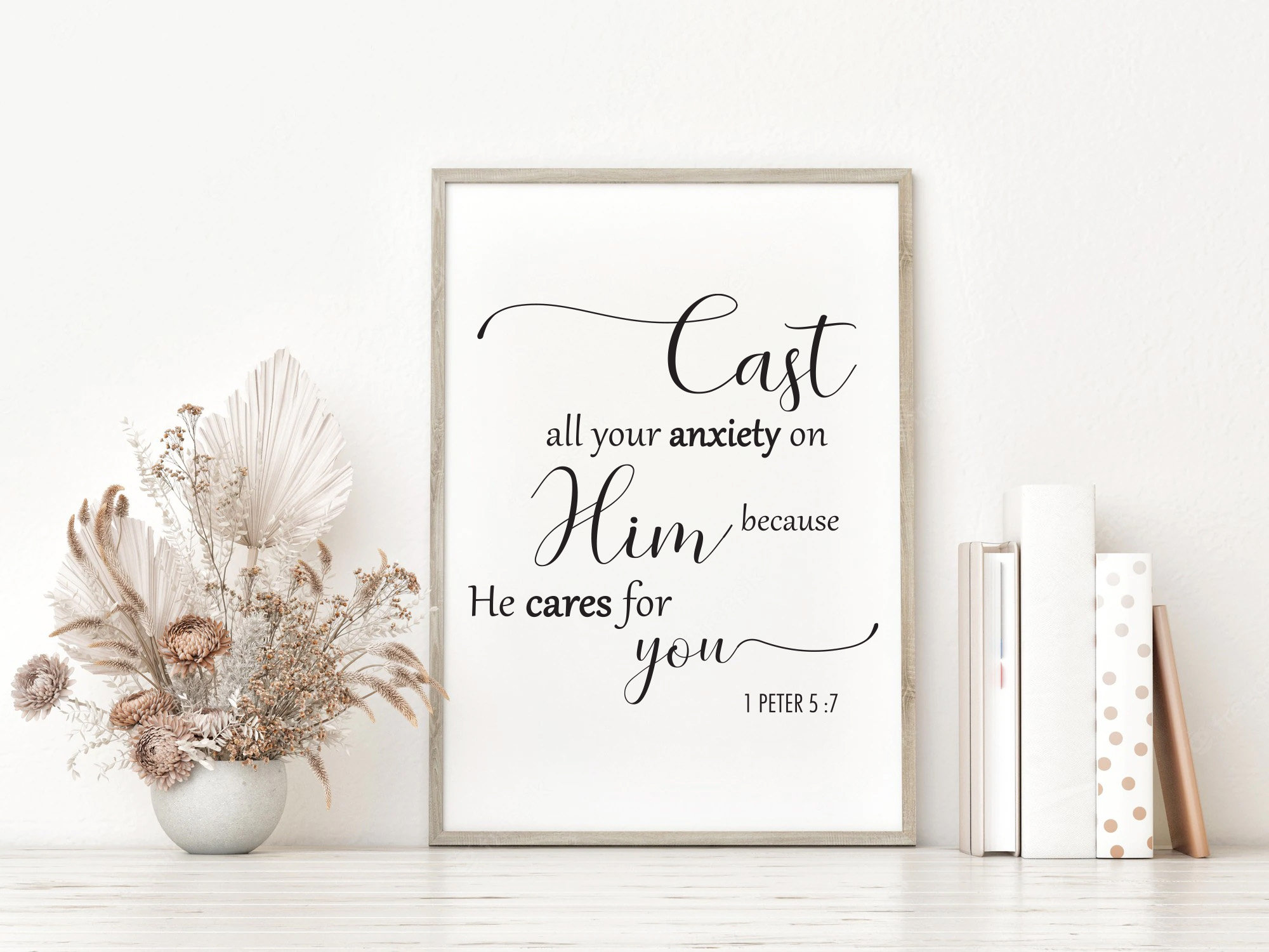 1 PETER 5 :7, Bible Verse Wall Art, Christian Printable Wall Art ...