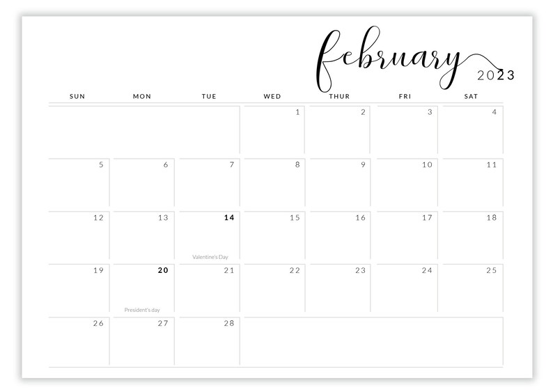 2023 Calendar Printable 2023 Monthly Planner A4 Letter Horizontal FREE 2022 Vertical A4 Monthly