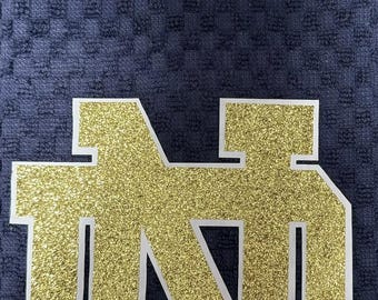 Notre Dame Kitchen Towel | Glitter Gold Logo Towel | Fighting Irish Gift | Game Day Decor
