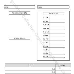 Student Planning, Study Planner Printable, Instant Download, Timetable ...