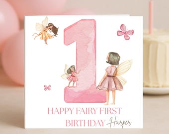 Personalised Fairy First Birthday Card – Daughter, Children's Greeting Cards