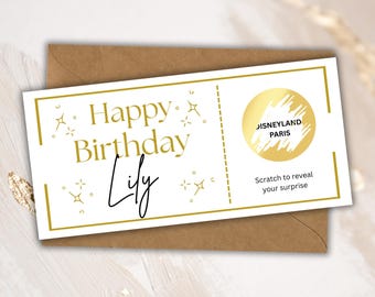 Personalised Birthday Scratch-Off Voucher, Custom Surprise Gift