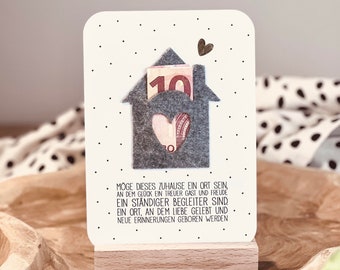 Housewarming cadeau, handgemaakte kaart, geldgeschenk | wenskaart voor verhuizing | nieuw huis | housewarming cadeau | housewarming cadeau | ceremonie ter ere van het hoogtepunt