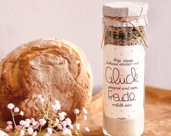 Housewarming gift bread salt | Bread baking mix in a glass. Housewarming gift. Moving new home | Inauguration | Housewarming gift | Topping out ceremony