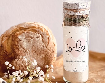 Dankeschön Geschenk Brotbackmischung im Glas | Danke Geschenk für Nachbarn Pfleger Helfer | Geschenkidee Mitbringsel | Geschenk im Weck Glas