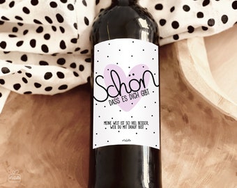 Wine Gift for Girlfriend Mom Sister Wife|Labels Birthday Present Christmas Gift|Friendship Favorite People Heart Love BF