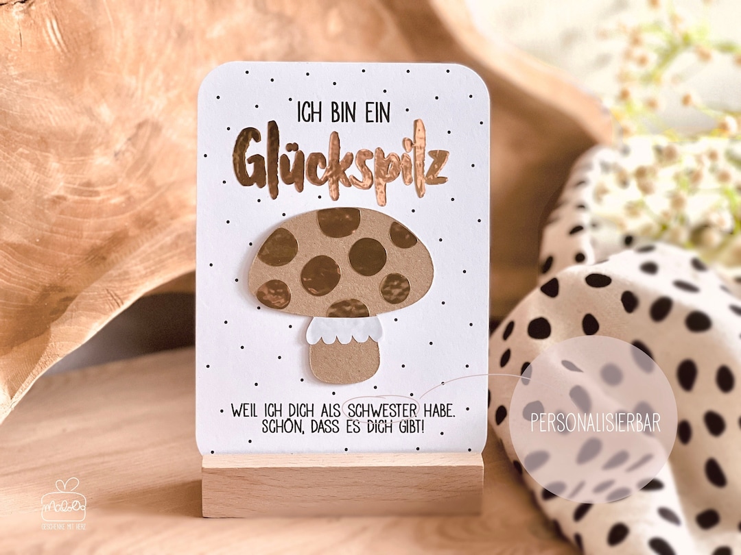 Glückspilz Karte personalisiertes Geschenk für beste Freundin Etsy.de