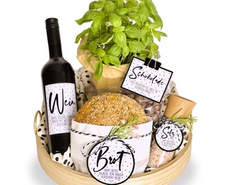 Housewarming gift bread salt sticker and card | Gift moving house topping out ceremony inauguration new home | Housewarming gift labels