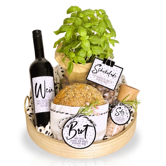 Einweihungsgeschenk Brot Salz Aufkleber und Karte | Geschenk Einzug Umzug Richtfest Einweihung neues Zuhause | Einzugsgeschenk Etiketten