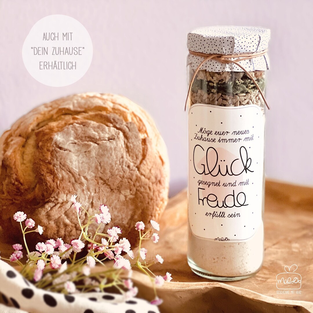 Einweihungsgeschenk Brot Salz Brotbackmischung im Glas Etsy.de