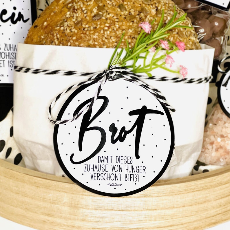 Brot Salz Wein Geschenk zum Einzug, Umzug, Richtfest Hausbau. DIY Geschenkkorb zur Einweihung